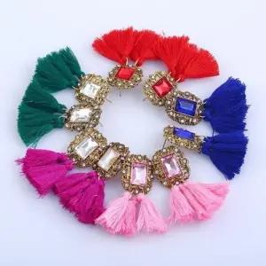 [라일리의류] Rly 보석 태슬 귀걸이 엔틱귀걸이-블루DG