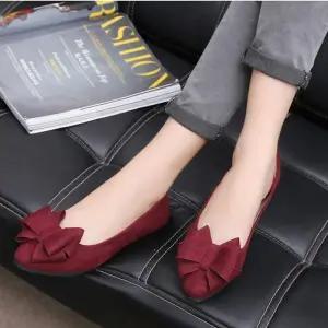 [라일리의류] Rly 러블리 스웨이드 리본 플랫슈즈 캐주얼 여자 신발
