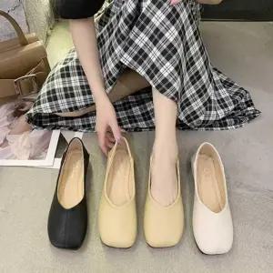 [라일리의류] Rly 사각코 플랫슈즈 여성단화 낮은굽 캐주얼 편한신발