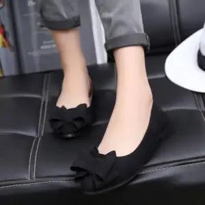 [라일리의류] Rly 캐주얼 여성 러블리 스웨이드 리본 플랫슈즈 신발