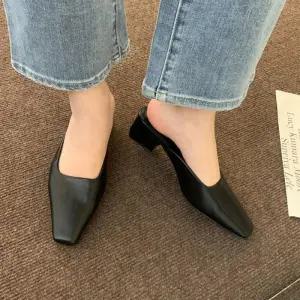 [라일리의류] Rly 로우힐 슬링백 뮬 슬리퍼힐 미들힐 슬리퍼구두 블로퍼