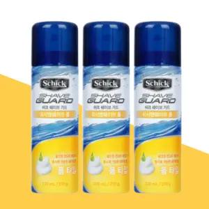 쉬크 쉐이브가드 워시앤쉐이브 폼 220ml 3개 면도폼 쉐이빙폼