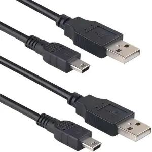 2팩 텍사스 인스트루먼트용 미니 USB 충전기 및 데이터 케이블 계산기 TI-84 플러스 CE 그래프 TI-Nspire