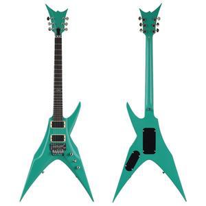 V형 일렉트릭 기타 6줄 베이스우드 바디 넥스루 디자인 하이 글로시 그린 골드 실버 컬러 전문가용