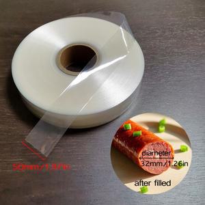 12Mx 50mm 투명 플라스틱 소시지 케이싱, BBQ 튀김 찜 고기 제조 도구, 비식용 주방