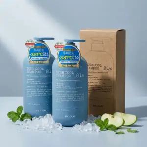 바이아우어 티트리 스칼프 쿨링 탈모 샴푸 그린 애플 민트, 1.017L, 2개