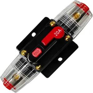 DXNQ 20A 인라인 퓨즈 홀더 12V-48V DC 리셋 인버터 스위치 차량 스테레오 해상 보트 오디오 과부하 보호를