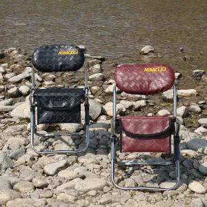 [미라클스토리] 미니의자 / 블랙 브라운 / 높이 각도 조절 / 수납포켓 / 민물낚시의자