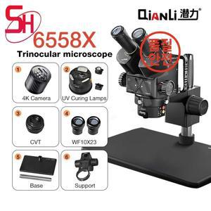 치엔리 6558X 고릴라 산업용 삼안 현미경 줌 전자 휴대폰 PCB 수리 도구 세트