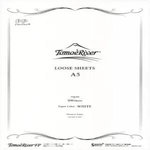 토모에 리버 FP 52gsm 루즈 시트 SANZEN 5.85 x 8.27 인치 (A5 사이즈) 흰색 100장/팩 (SR-A5P-W)