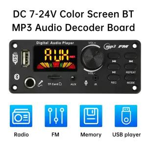블루투스 MP3 오디오 디코더 보드 디코딩 모듈 2x50W 앰프 DC 7-24V 무선 차량용 USB MP3 플레이어 TF 카드