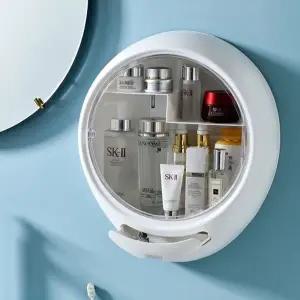 BenF Home 무타공 화장품 정리함 화이트 벽걸이 수납함 선반 욕실 주방