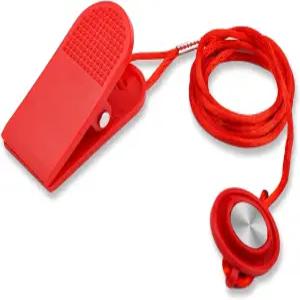 NQUEPN 유니버설 러닝머신 마그네틱 안전 키 대부분의 호환되는 클립이 있는 원형 비상 정지 스위치 빨간색