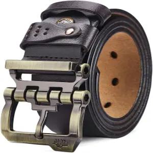 바이슨 데님 남성 벨트 가죽 드레스 순정 클래식 헤비 듀티 버클 캐주얼 청바지용