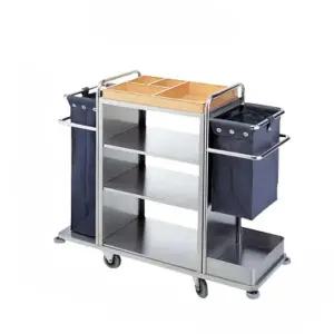 호텔 메이드 린넨 스텐 청소 카트 무빙 대차 이동