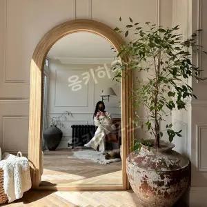 전신 거울 포토존 아치형 빈티지 엔틱 비정형 북유럽 옷가게 매장 카페 미용실 스탠딩 70x180 나무결125172