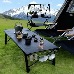 마운틴하이커 캠핑 접이식 이동식 IGT 나무 테이블 경량 캠프 BBQ 그릴 야외 피크닉 낚시 세트
