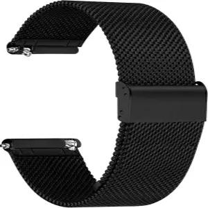 TStrap 메쉬 시계 밴드 메탈 - 남성용 블랙 퀵 릴리스 스테인리스 스틸 스마트 스트랩 팔찌 교체 10mm