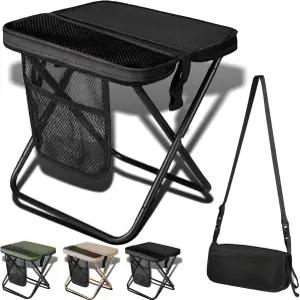 접이식 백팩 의자 - 슬링백이 있는 휴대용 캠핑 낚시 하이킹 여행 피크닉(블랙)을 위한 300파운드 용량
