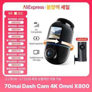 70mai 대시 캠 4K 옴니 X800 글로벌 버전 IMX678 360 °   전체 보기 슈퍼커패시터 내장 GPS ADAS 24H 주차