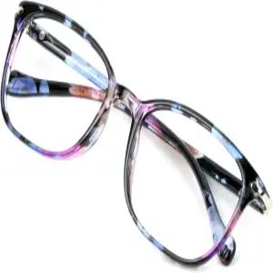 비전글로벌 여성용 블루라이트 차단 안경 눈의 피로 방지 컴퓨터 판독 TV 스타일리시한 사각 프레임 눈부심