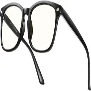 ENSARJOE 블루 라이트 차단 안경 사각 너드 프레임 안티 레이 컴퓨터 게임 8082A-블랙