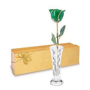 FOREVER ROSE 금에 손으로 24K 받은 담근 영감을 5월 에메랄드에서 탄생석