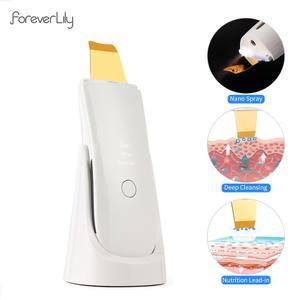 나노 미스트 보습 모공 클리닝 장치가있는 초음파 기계 필링 골든 얼굴 24kHz 세정기