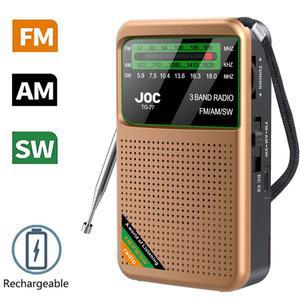 비상 포켓 라디오 FM SW 내장 스피커 C 타입 충전식 미니 리시버 연장자용 HD 디스플레이 화면