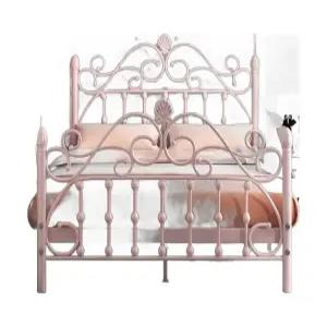 철제 공주침대 북유럽 침대 핑크 공주풍 하이 타입 프레임