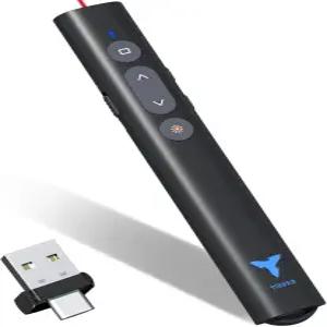 파워포인트 프레젠테이션용 클리커 TIBURN 100피트 USB/USB-C 2 in 1 슬라이드 Mac/Win/컴퓨터/노트북