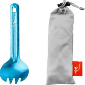 야외 캠핑용 TiTo 밝은 컬러풀 티타늄 스팍 천 가방을 들고 집으로 여행할 수 있는 가벼운 스푼 블루