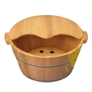 원목 족욕통 마사지샵 습식마사지 일정 호두색 나무족욕