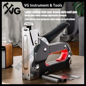 4in 1 수동 네일건 건설 스테이플러 헤비 듀티 에어 목공 북 가정용 DIY 800개 포함)