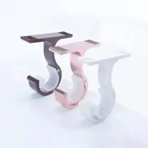 압축봉 커튼봉 커튼걸이 커텐봉 알루미늄 합금 커튼 브라켓 벽 천장 거치대 걸이 걸게 싱글 버건디 화이트