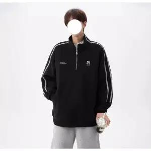 남자점퍼 후드집업 스트라이프 차이나 커플 맨투맨 가을 빈티지 반집업 상의 트레이닝 코트 원템3