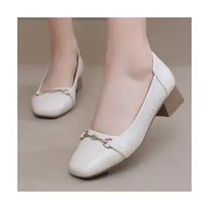 여친 플랫 리얼 가죽 소프트 빈티지 펌프스 봄 가을 빅사이즈 사계절 화 패피3