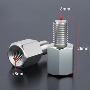 오토바이 미러 나사 어댑터 오른쪽/왼쪽 변환 리어 볼트 M10 M8 8mm 2개