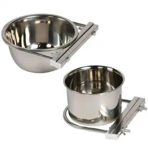 강아지 케이지 밥그릇 스틸식기 철장 걸이 분리형