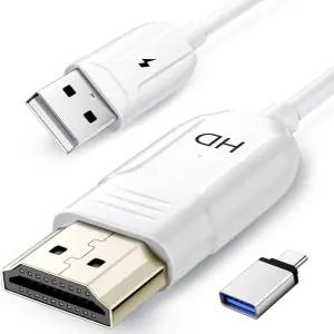 용 무선 HDMI 디스플레이 어댑터 USB에서 Android용 스크린 미러링 케이블 스트리밍 비디오/오디오/파일