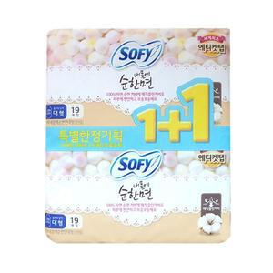 소피 내몸에순한면 울트라 19+19P x 2개 학교 관공서 형 형생리대 생리대 순면생리대 여성용품 날개 대형
