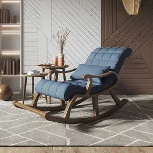 원목 흔들의자 1인용 라탄 빈티지체어 발코니 휴식용 로킹의자 접이식 쿠션