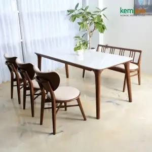 고르도 통세라믹 고무나무원목 6인식탁SET 벤치형) KGN-962B