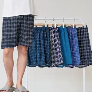 [이브바바]남성 여름 쿨 인견 체크 5부 파자마 홈웨어 잠옷 반바지