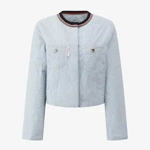 [듀엘](의정부점)니트넥 스트라이프 패딩 점퍼_D254MSJ231