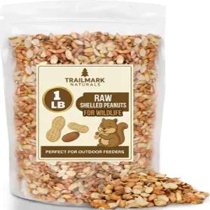 트레일마크 내추럴스 - 1파운드 다람쥐를 위한 생 껍질 땅콩 새와 야생 동물을 벗긴 먹이 조류 씨앗