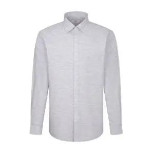 [갤러리아] [레노마 셔츠] 린넨 혼방 시어서커 솔리드 일반핏 긴팔셔츠RQSSG1010GY[갤러리아]