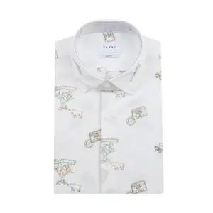 [갤러리아] 예작26년S/S(슬림핏)폴리 프린트 용해사 서커 냉감 여름반팔셔츠YJFMUA657WH