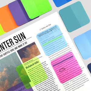 8 패드 방수 자체 접착 투명 매 학교 메모 사무용품 모듬 스티커 160 반투명