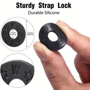 일렉트릭 기타 및 베이스용 전문 고무 스트랩 잠금 장치, 가스켓 와셔 포함 안전하고 안전한 10 개